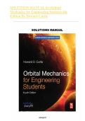 SOLUTION MANUAL&colon; Orbital Mechanics for Engineering Students &lpar;4th Edition&rpar; by Howard Curtis&vert;&vert;Complete Guide A&plus;