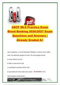 ASCP MLS Blood Banking Practice Exam 2026&sol;2027 &vert; 300&plus; Questions & Answers &vert; ABO&sol;Rh&comma; Antibodies&comma; Transfusion Reactions&comma; HDFN & Blood Components