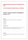 CWEA Electrical&sol;Instrumentation Technologist Grade 1 Exam 2026&sol;2027 &vert; 150 Practice Questions & Detailed Solutions &vert; Verified Answers &vert; Complete Certification Review &vert; Latest Update