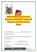 ASCP Phlebotomy Practice Exam 2026&sol;2027 &vert; 100&plus; Questions & Answers &vert; Order of Draw&comma; Blood Collection&comma; Tubes&comma; Hemostasis&comma; ABG & Specimen Handling