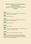 Davita Nursing FINAL Evaluation Questions and Answers Verified Solutions Latest Update&period;