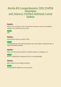 Davita RN Comprehensive TEST PAPER Questions and Answers Verified Solutions Latest Update&period;