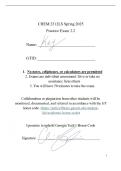 CHEM 2312LS &lpar;SP25&rpar; - Practice Exam 2&period;2 &vert; Questions and Answers &vert; 100&percnt; Correct - GT&period;