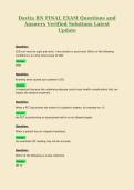 Davita RN FINAL EXAM Questions and Answers Verified Solutions Latest Update 2