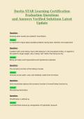 Davita STAR Learning Certification&NewLine;Evaluation Questions&NewLine;and Answers Verified Solutions Latest&NewLine;Update