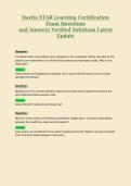 Davita STAR Learning Certification Exam Questions and Answers Verified Solutions Latest Update