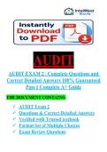 AUDIT - EXAM 2 &lpar;CIA&rpar; QUESTIONS AND ANSWERS &vert; FULLY SOLVED