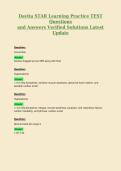 Davita STAR Learning Practice  Bundle Package Deal EXAM Questions and Answers Verified Solutions Latest Update