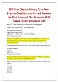 68W Skin Disease Primary Care Exam Practice Questions and Correct Answers &lpar;Verified Answers&rpar; Plus Rationale 2026 Q&A&vert; Instant Download Pdf