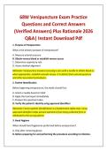 68W Venipuncture Exam Practice Questions and Correct Answers &lpar;Verified Answers&rpar; Plus Rationale 2026 Q&A&vert; Instant Download Pdf