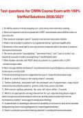 CRRN Course Exam Test Questions with Verified Solutions&comma; 2026&sol;2027 Exam Preparation Material