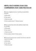 MENTAL HEALTH NURSING EXAM II 2026&NewLine;COMPREHENSIVE STUDY GUIDE PRACTICE SET&NewLine;
