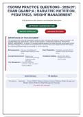CSOWM Exam Practice &vert; 124 Questions and Answers with Detailed Rationales &vert; Bariatric Nutrition & Pediatrics &vert; 2026&sol;2027 NEW&excl;&excl;&excl;