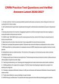 CRRN Practice Test Questions and Verified Answers&comma; Latest 2026&sol;2027 Exam Preparation Material
