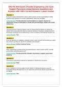DAU FE 2010 Exam 2 Facility Engineering Life Cycle&NewLine;Support Functions comprehensive Questions and&NewLine;Answers with 100&percnt; Correct Answers &vert; Latest Version