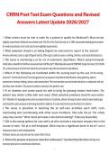 CRRN Post-Test Exam Questions and Revised Answers&comma; Latest Update 2026&sol;2027 Exam Preparation Material