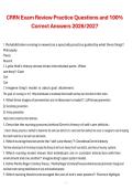 CRRN Exam Review Practice Questions and Correct Answers&comma; 2026&sol;2027 Exam Preparation Material