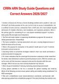 CRRN ARN Study Guide&comma; Questions and Correct Answers&comma; 2026&sol;2027 Exam Preparation Material