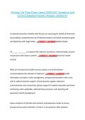 Nursing 104 Final Exam Latest 2026&sol;2027 Questions and &NewLine;Correct Detailed Answers Already Graded A&plus; 