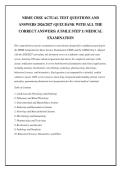 NBME CBSE ACTUAL TEST QUESTIONS AND ANSWERS 2026&sol;2027 &lpar;QUIZ BANK WITH ALL THE CORRECT ANSWERS&rpar; &lpar;USMLE STEP 1&rpar; MEDICAL EXAMINATION