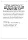 FLORIDA LAWS & RULES CHIROPRACTIC BOARD EXAM 2026 &vert; COMPREHENSIVE PRACTICE EXAMINATION &vert; STUDY GUIDE &vert; LATEST UPDATE 2026&sol;2027 &vert; ACTUAL EXAM &vert; PRACTICE QUESTIONS AND ANSWERS &vert; EXAM REVIEW &vert; 100&percnt; CORRECT ANSWERS &vert; VERIFIED SOLUTIONS