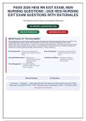 HESI RN Exit Exam &vert; Questions and Answers with Detailed Rationales &vert; NGN Nursing &vert; PASS 2026&sol;2027 NEW&excl;&excl;&NewLine;