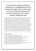 FCR 110 POST TEST &vert; DEFENSE ACQUISITION UNIVERSITY &lpar;DAU&rpar; &vert; COMPREHENSIVE PRACTICE EXAMINATION &vert; 2026&sol;2027 UPDATE &vert; STUDY GUIDE &vert; ACTUAL EXAM &vert; PRACTICE QUESTIONS AND ANSWERS &vert; EXAM REVIEW &vert; 100&percnt; CORRECT ANSWERS &vert; VERIFIED SOLUTIONS