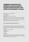 COMMERCIAL INSURANCE TEST 1 &lpar;2026&sol;2027&rpar; Actual Exam 2026&sol;2027 &ndash; Complete Exam-Style Questions &vert; 100&percnt; Verified &ndash; Pass Guaranteed &ndash; A&plus; Graded