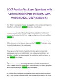 SOCE Practice Test Exam Questions with Correct Answers Pass the Exam&comma; 100&percnt; Verified &lpar;2026 &sol; 2027&rpar; Graded A&plus; 