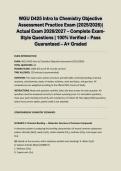 WGU D425 Intro to Chemistry Objective Assessment Practice Exam &lpar;2025&sol;2026&rpar;&vert; Actual Exam 2026&sol;2027 &ndash; Complete Exam-Style Questions &vert; 100&percnt; Verified &ndash; Pass Guaranteed &ndash; A&plus; Graded