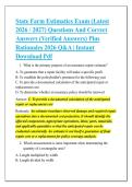State Farm Estimatics Exam &lpar;Latest &NewLine;2026 &sol; 2027&rpar; Questions And Correct &NewLine;Answers &lpar;Verified Answers&rpar; Plus &NewLine;Rationales 2026 Q&A &vert; Instant &NewLine;Download Pdf