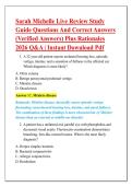 Sarah Michelle Live Review Study &NewLine;Guide Questions And Correct Answers &NewLine;&lpar;Verified Answers&rpar; Plus Rationales &NewLine;2026 Q&A &vert; Instant Download Pdf 