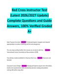 Red Cross Instructor Test &lpar;Latest 2026&sol;2027 Update&rpar; Complete Questions and Guide Answers&comma; 100&percnt; Verified Graded 