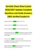 ServSafe Cheat Sheet &lpar;Latest 2026&sol;2027 Update&rpar; Complete Questions and Guide Answers&comma; 100&percnt; Verified Graded A&plus;