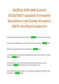 SkillCat EPA 608 &lpar;Latest 2026&sol;2027 Update&rpar; Complete Questions and Guide Answers&comma; 100&percnt; Verified Graded A&plus; 