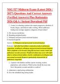 NSG 527 Midterm Exam &lpar;Latest 2026 &sol; &NewLine;2027&rpar; Questions And Correct Answers &NewLine;&lpar;Verified Answers&rpar; Plus Rationales &NewLine;2026 Q&A &vert; Instant Download Pdf 