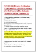NCCCO Lift Director Certification &NewLine;Exam Questions And Correct Answers &NewLine;&lpar;Verified Answers&rpar; Plus Rationales &NewLine;2026 Q&A &vert; Instant Download Pdf