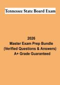 Tennessee State Board Exam PDF &vert; Study Guide&comma; Practice Questions&comma; Answers & Comprehensive Exam Review 2026