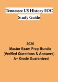 Tennessee US History EOC Study Guide PDF &vert; EOC Practice Questions&comma; Answers & Exam Review 2026