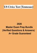 US Civics Test &lpar;Tennessee&rpar; PDF &vert; Tennessee Civics Study Guide&comma; Practice Questions & Exam Review 2026