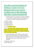 Wgu D514 Analytical Methods Of &NewLine;Healthcare Leaders Test Exam &NewLine;Questions And Correct Answers &NewLine;&lpar;Verified Answers&rpar; Plus Rationales &NewLine;2026 Q&A &vert; Instant Download Pdf 