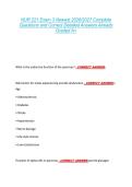 NUR 221 Exam 3 Newest 2026&sol;2027 Complete &NewLine;Questions and Correct Detailed Answers Already &NewLine;Graded A&plus; 