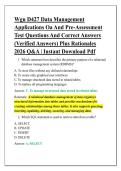 Wgu D427 Data Management &NewLine;Applications Oa And Pre-Assessment &NewLine;Test Questions And Correct Answers &NewLine;&lpar;Verified Answers&rpar; Plus Rationales &NewLine;2026 Q&A &vert; Instant Download Pdf 