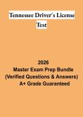 Tennessee Driver&rsquo;s License Test PDF &vert; Tennessee DMV Practice Questions&comma; Answers & Study Guide 2026