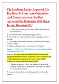 Cje Readiness Exam &sol; Approved Cje &NewLine;Readiness Ii Exam Actual Questions &NewLine;And Correct Answers &lpar;Verified &NewLine;Answers&rpar; Plus Rationales 2026 Q&A &vert; &NewLine;Instant Download Pdf 