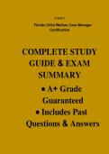 Florida Child Welfare Case Manager Certification Exam Study Guide