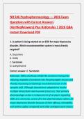 NR 546 Psychopharmacology &mdash; 2026 Exam &NewLine;Questions with Correct Answers &NewLine;&lpar;VerifiedAnswers&rpar; Plus Rationales &vert; 2026 Q&A &NewLine;Instant Download PDF