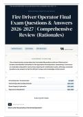 Fire Driver&sol;Operator Final Exam 95&plus; Questions & Answers Comprehensive Review &lpar;Rationales&rpar;
