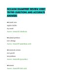 NCCAOM EXAMPREP REVIEW SHEET&NewLine;TESTED QUESTIONS AND ACCURATE&NewLine;ANSWERS