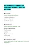 NCCAOM FINAL PAPER SOLVED&NewLine;QUESTIONS WITH FULL PRACTICE&NewLine;SOLUTION